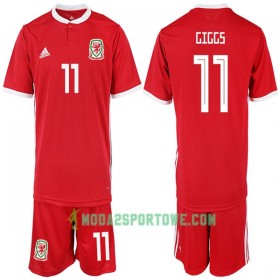 Koszulka Walia Giggi 11 Dziecięcy Domowe Stroje Piłkarskie 2018-2019 Krótki Rękaw